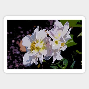 White Coastal Flowers Sticker